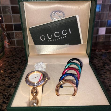 vintage gucci bezel change watch|authentic gucci bezel watch.